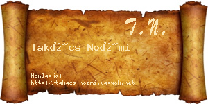 Takács Noémi névjegykártya